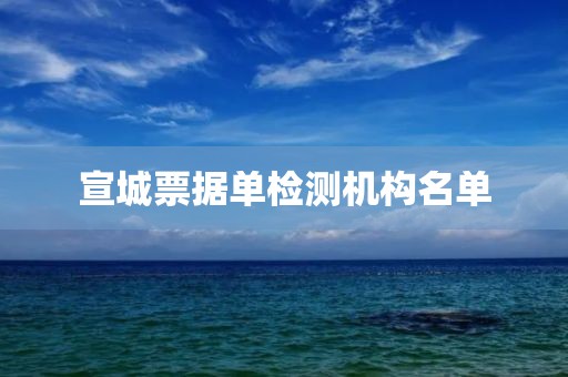 宣城票据单检测机构名单